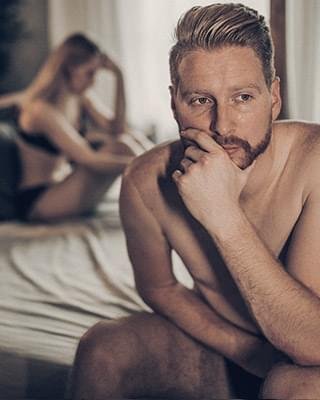 Couple looking frustrated