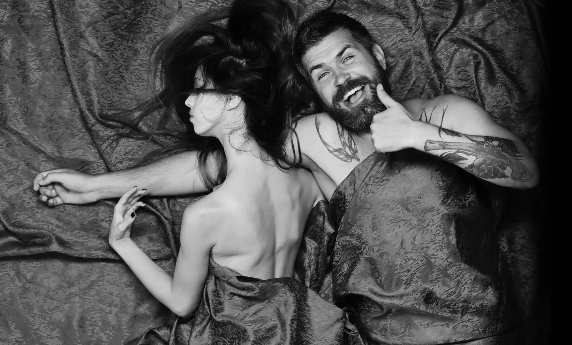 Couple looking close and connected