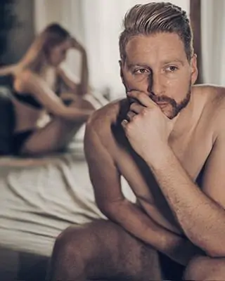 Couple looking frustrated